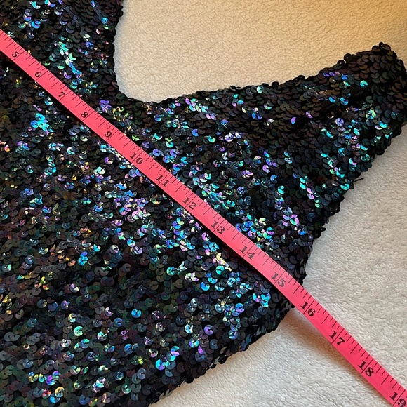 Vintage Black Sequin Dress, Princess Kate New York. Holidays NYE Cocktail. Sz S - Picture 15 of 16